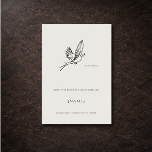 Swallow- Custom Vintage Ex Libris Bookplate