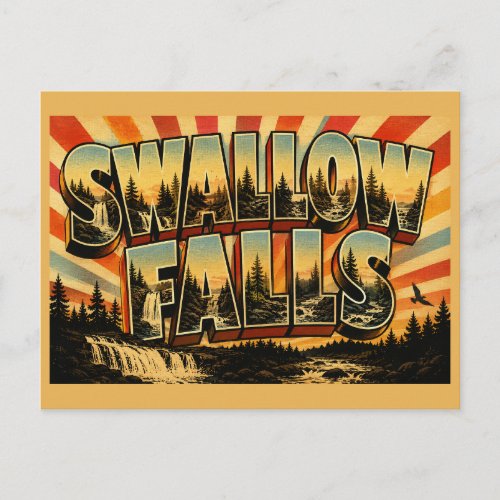 Swallow Falls Maryland Old Growth Forest Waterfall Postcard