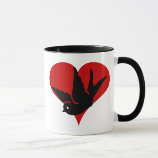Swallow Heart Ginger and Tonic Rockabilly Tatto Ar Mug