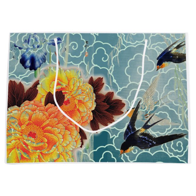 SWALLOW JAPANESE FLOWER Gift Bag (Front)