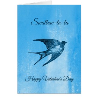 Swallow la-la naughty Valentine's Day Card