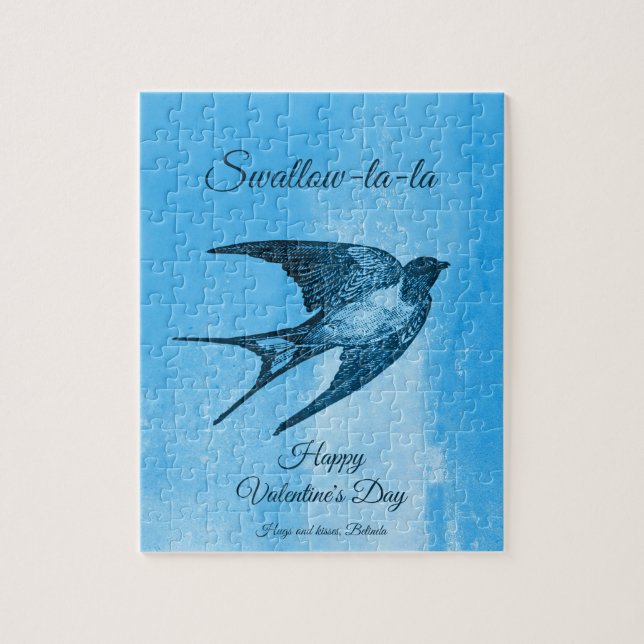 Swallow la-la naughty Valentine's Day Jigsaw Puzzle (Vertical)