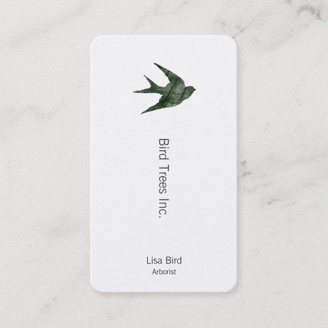 Swallow (Letterpress Style) Appointment Card (Front)