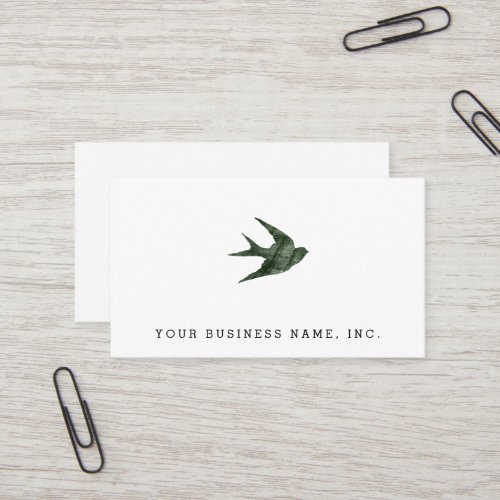 Swallow Letterpress Style Business Card