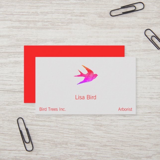 Swallow (Letterpress Style) Business Card (Front/Back In Situ)