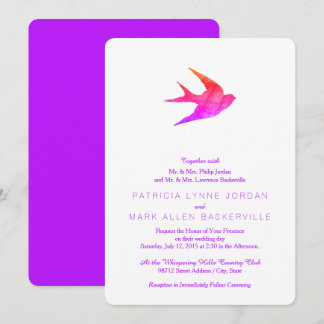Swallow (Letterpress Style) Invitation
