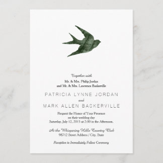 Swallow (Letterpress Style) Invitation