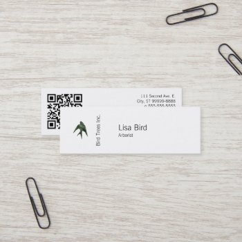 Swallow (letterpress Style) With Qr Code Mini Business Card by TerryBain at Zazzle
