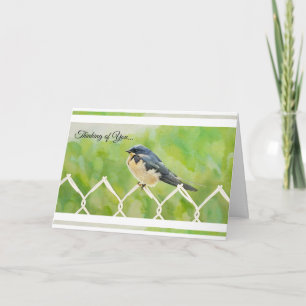 Swallow on a Fence - Thinking of You Card