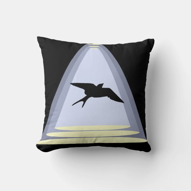 Swallow Reversible Throw Pillow (Front)