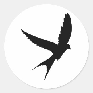 Swallow Silhouette Classic Round Sticker