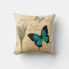 Swallow Tail Teal Papillon Postal Pillow