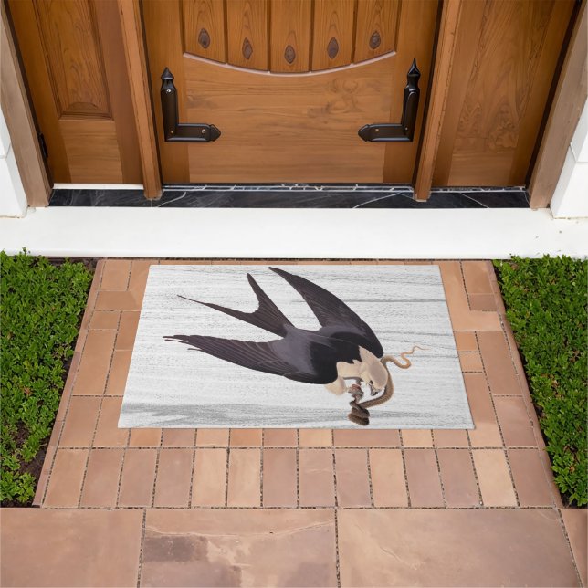 Swallow Tailed Hawk with Snake on Rustic Gray Doormat (Outdoor)