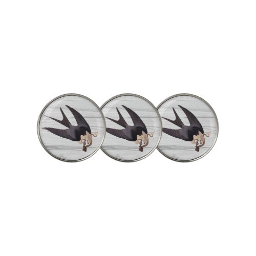 Swallow Tailed Hawk with Snake on Rustic Gray Golf Ball Marker