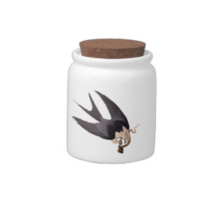 Swallow Tailed Hawk with Snake Vintage Audubon Candy Jar