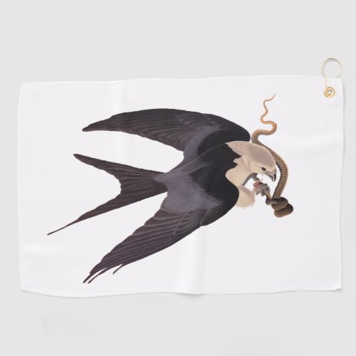 Swallow Tailed Hawk with Snake Vintage Audubon Golf Towel
