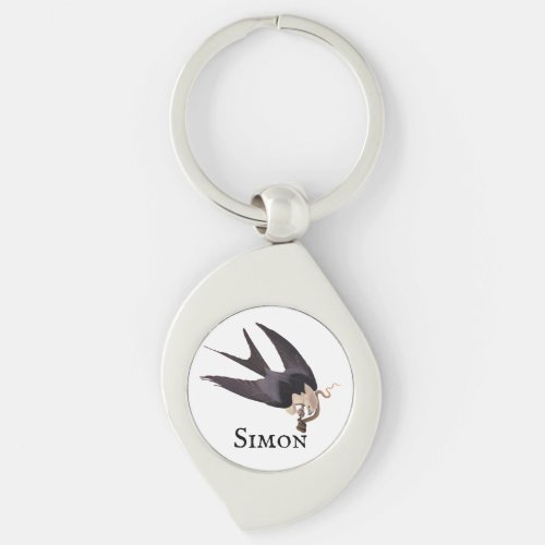 Swallow Tailed Hawk with Snake Vintage Audubon Keychain