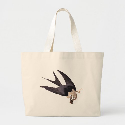 Swallow Tailed Hawk with Snake Vintage Audubon Large Tote Bag