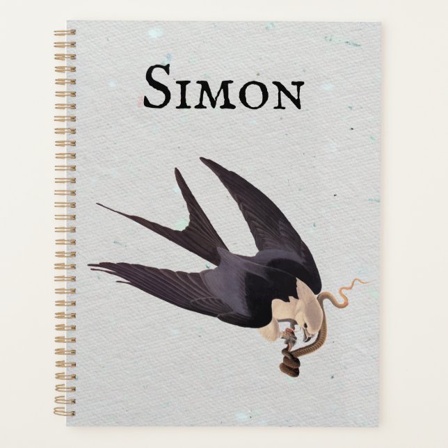 Swallow Tailed Hawk with Snake Vintage Audubon Planner (Front)