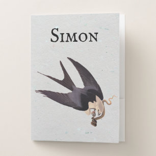 Swallow Tailed Hawk with Snake Vintage Audubon Pocket Folder