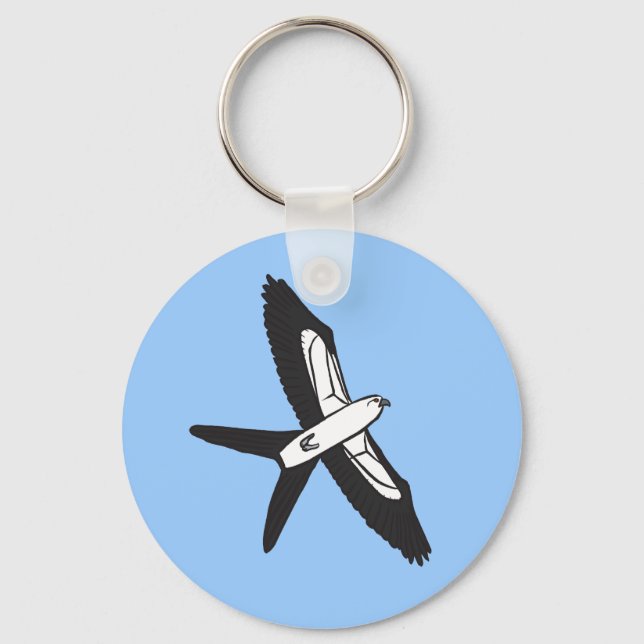 Swallow-tailed Kite cartoon Keychain (Front)