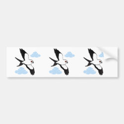 Swallow-tailed Kite in flight Bumper Sticker
