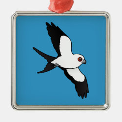 Swallow-tailed Kite in flight Premium Square Ornament