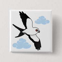 Swallow-tailed Kite in flight Square Button