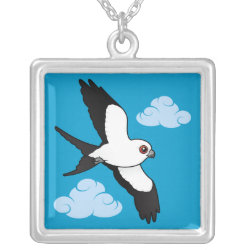 Swallow-tailed Kite in flight Large Necklace