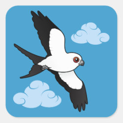 Swallow-tailed Kite in flight Square Sticker