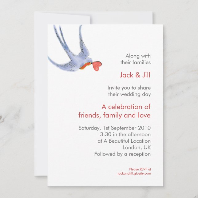 Swallows 5x7 invitation (Front)