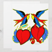 Swallows and Hearts Tattoo (Front/Back)