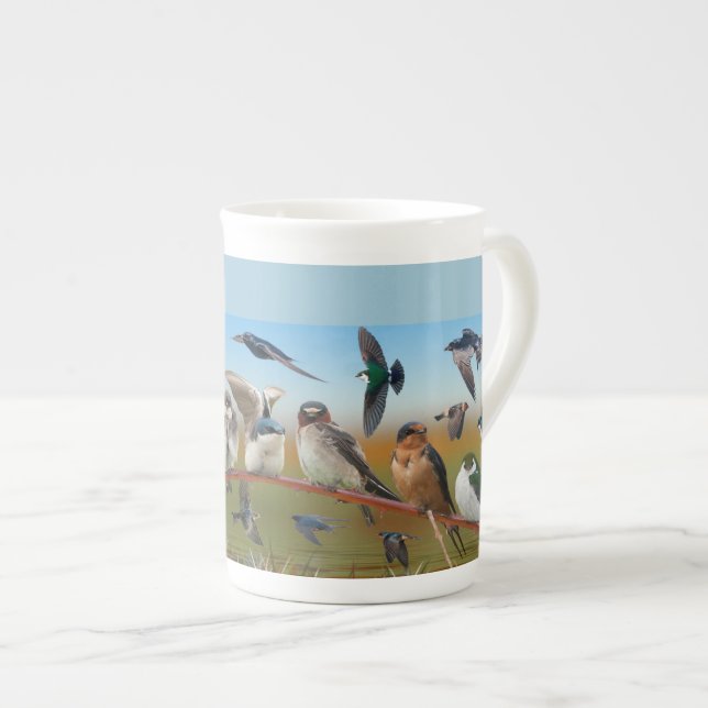 Swallows and Purple Martin Bone China Mug (Front Right)