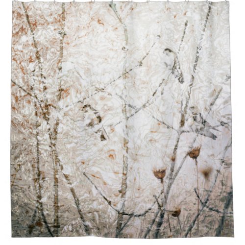 Swallows and Ripples Semi Abstract Nature Earthy Shower Curtain