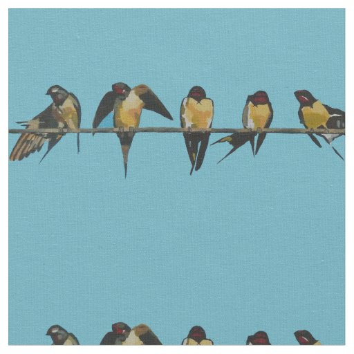 Swallows Fabric