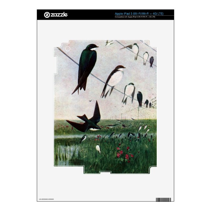 Swallows on a Power Line iPad 3 Decal