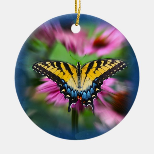 Swallowtail Butterfly Ceramic Ornament (Front)