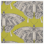 swallowtail butterfly citron basalt fabric