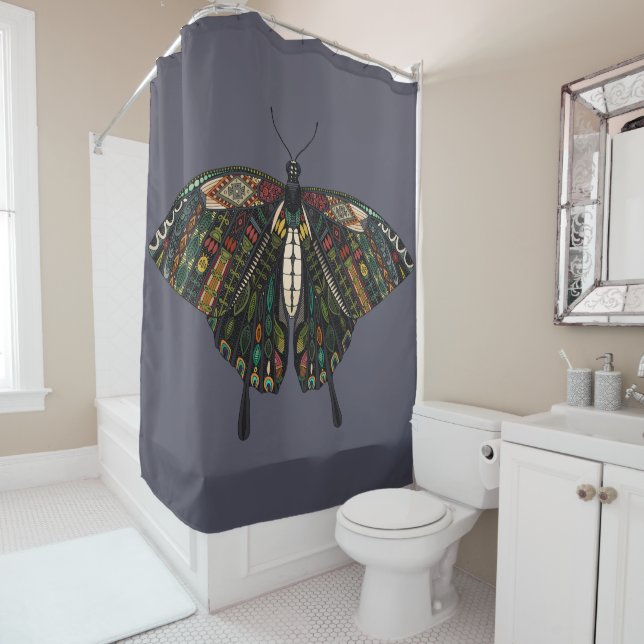swallowtail butterfly dusk shower curtain (In Situ)