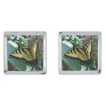 Swallowtail Butterfly I on Milkweed at Shenandoah Silver Cufflinks