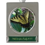 Swallowtail Butterfly I on Milkweed at Shenandoah Silver Plated Banner Ornament