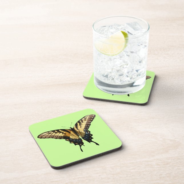 Swallowtail Butterfly III Beautiful Colorful Photo Beverage Coaster (Right Side)