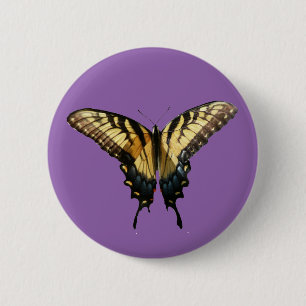 Swallowtail Butterfly III Beautiful Colorful Photo Button