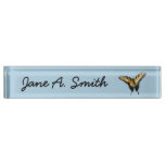 Swallowtail Butterfly III Beautiful Colorful Photo Desk Name Plate