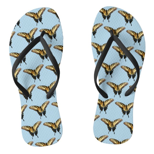 Swallowtail Butterfly III Beautiful Colorful Photo Flip Flops (Footbed)