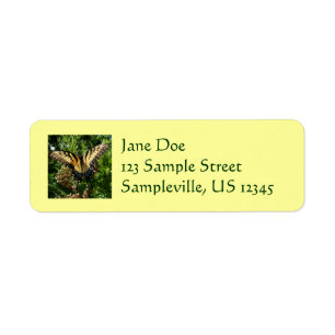 Swallowtail Butterfly III Beautiful Colorful Photo Label