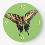 Swallowtail Butterfly III Beautiful Colorful Photo Large Clock