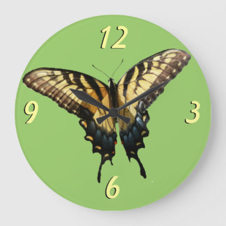 Swallowtail Butterfly III Beautiful Colorful Photo Large Clock