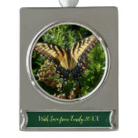 Swallowtail Butterfly III Beautiful Colorful Photo Silver Plated Banner Ornament