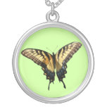 Swallowtail Butterfly III Beautiful Colorful Photo Silver Plated Necklace